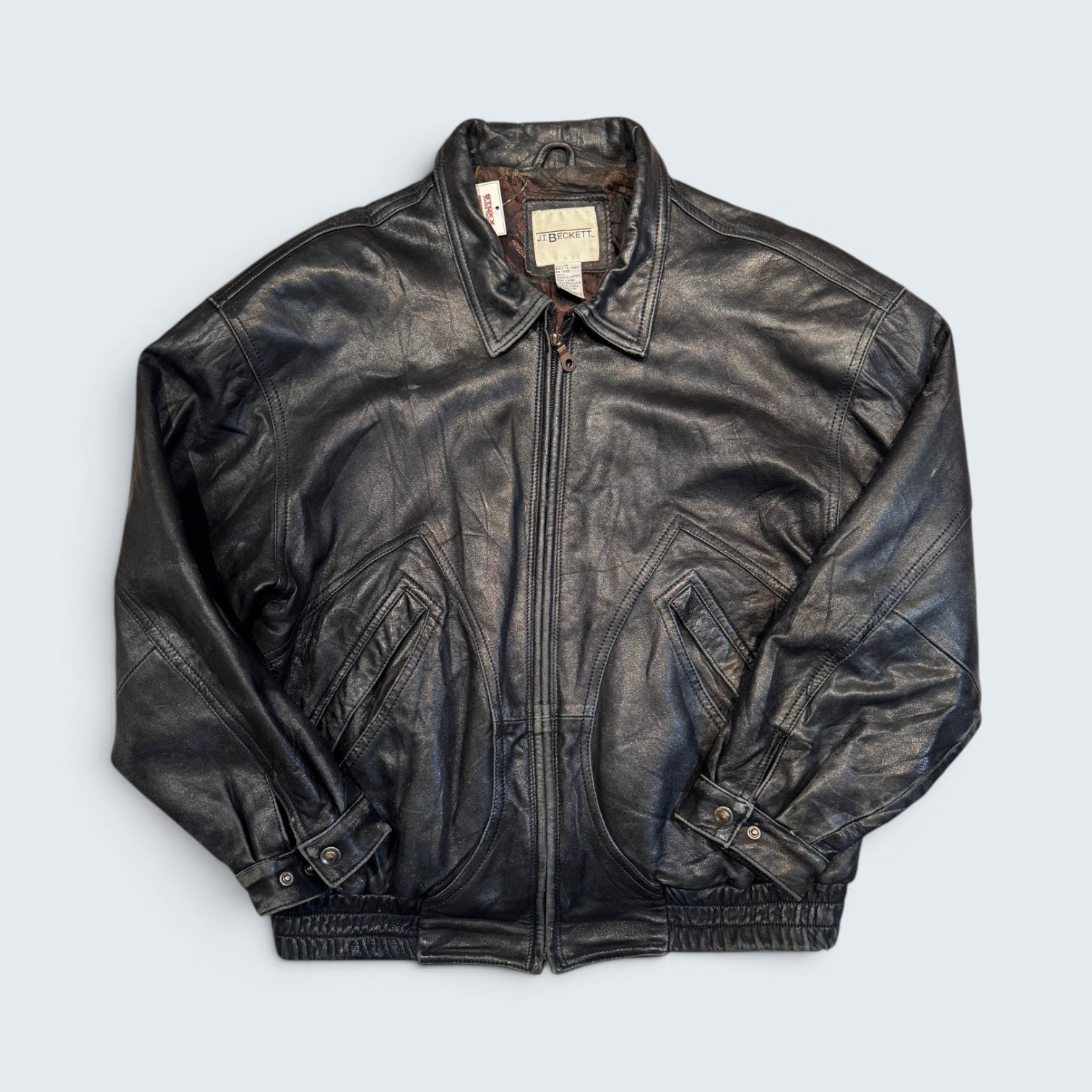 J.T. Beckett XL Black Leather Jacket