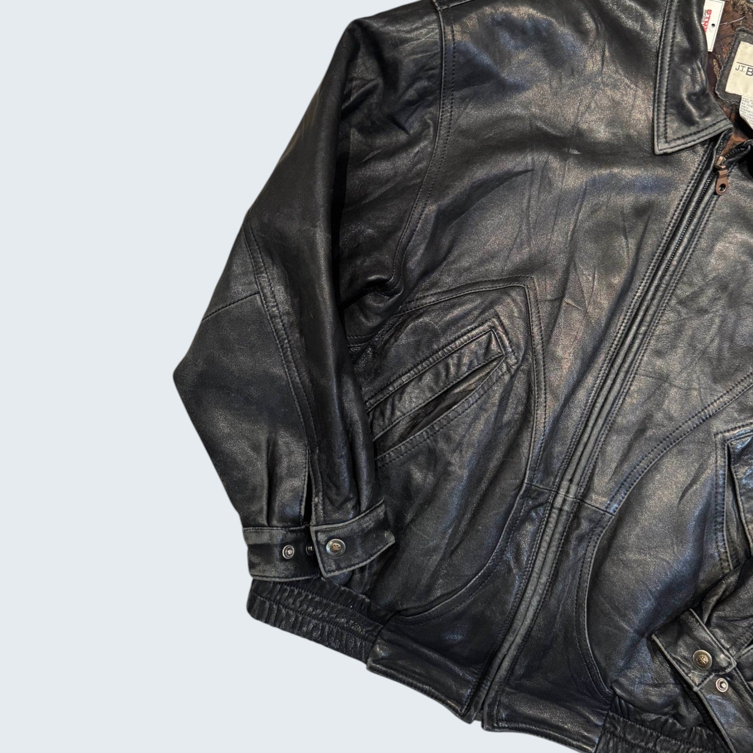 J.T. Beckett XL Black Leather Jacket
