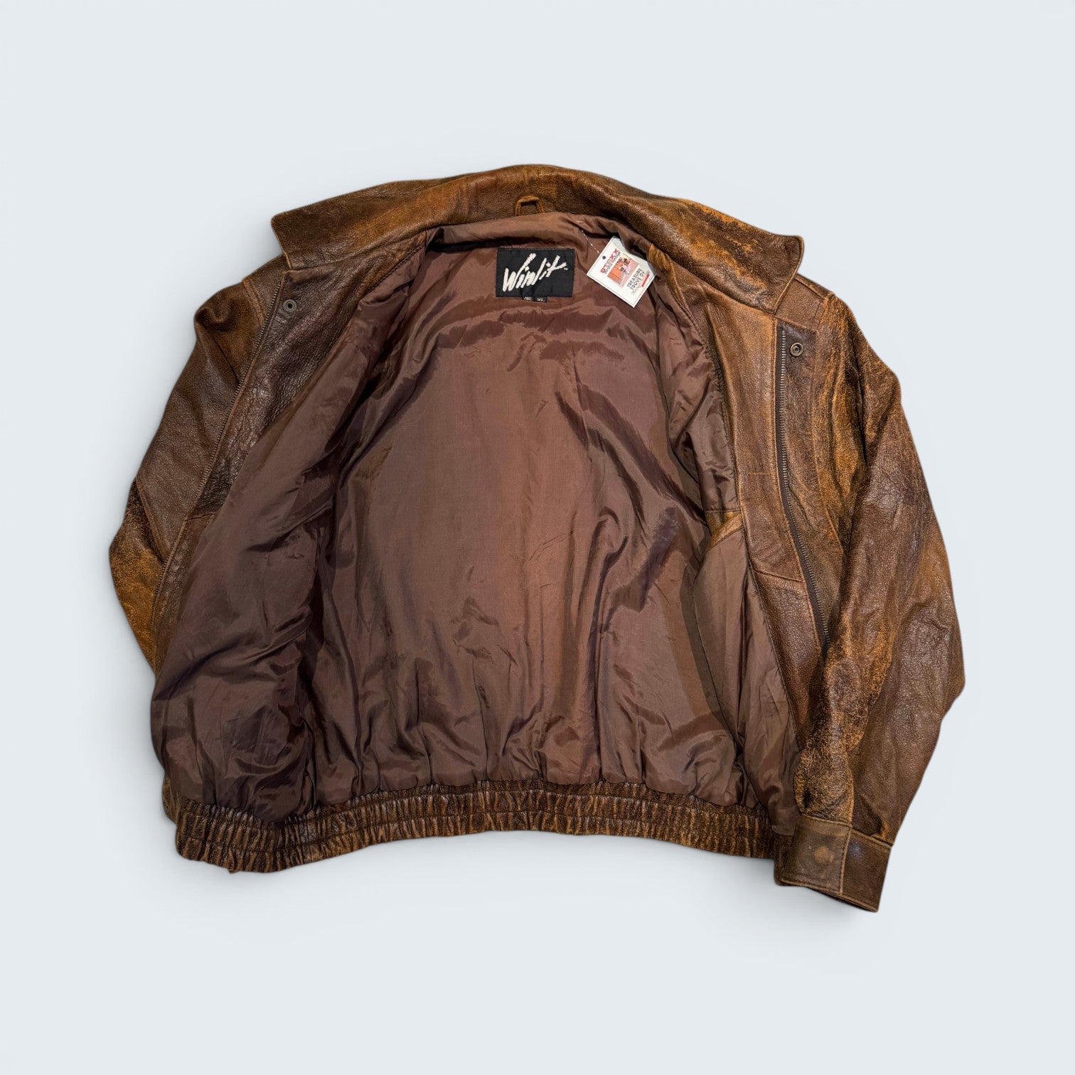 Winlit XL Brown Leather Jacket