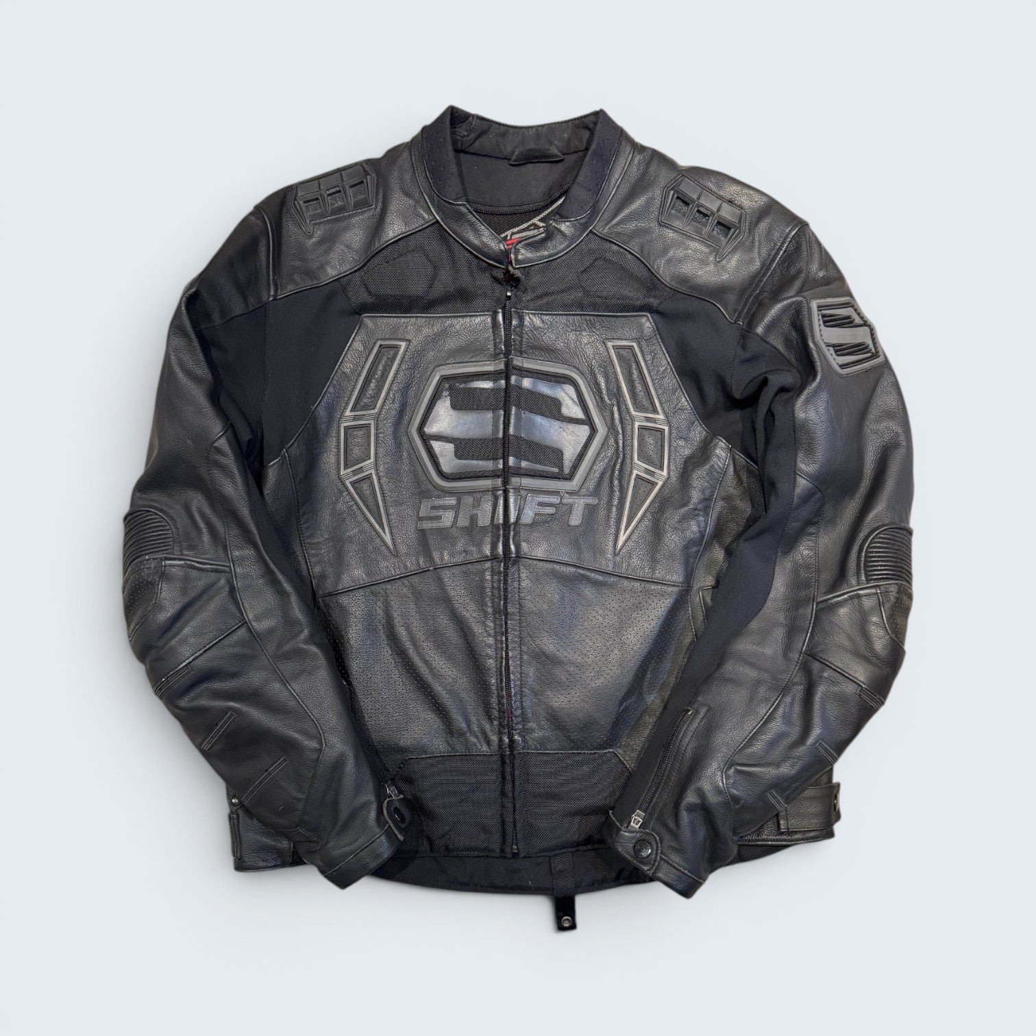 Shift XL Black Biker Leather Jacket