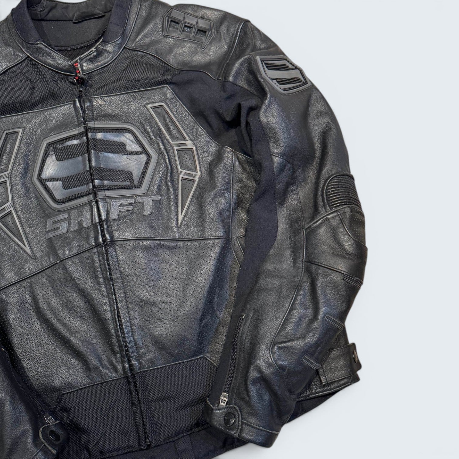 Shift XL Black Biker Leather Jacket