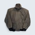Hunt Club M Olive Brown Leather Bomber Jacket