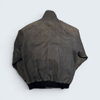 Hunt Club M Olive Brown Leather Bomber Jacket