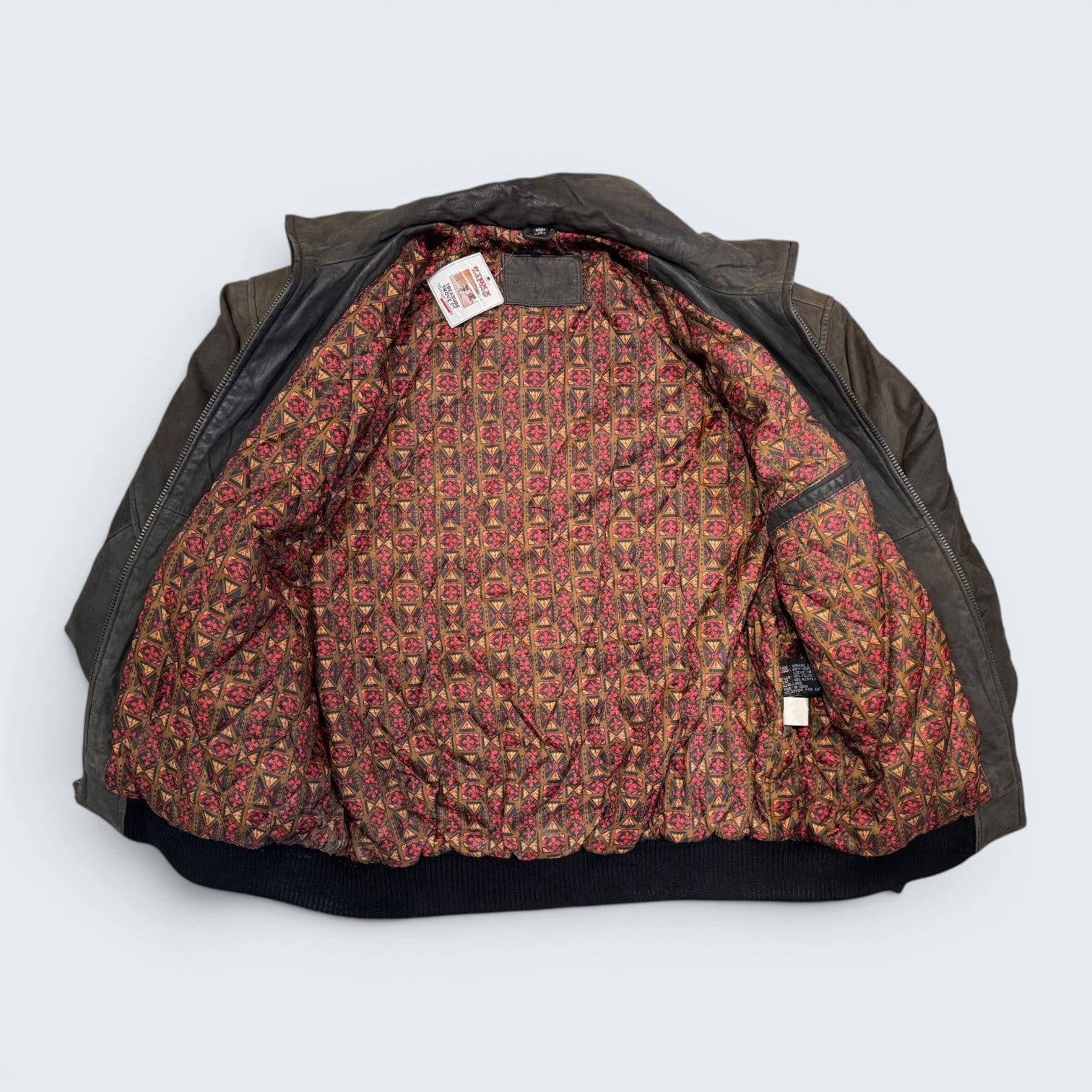 Hunt Club M Olive Brown Leather Bomber Jacket