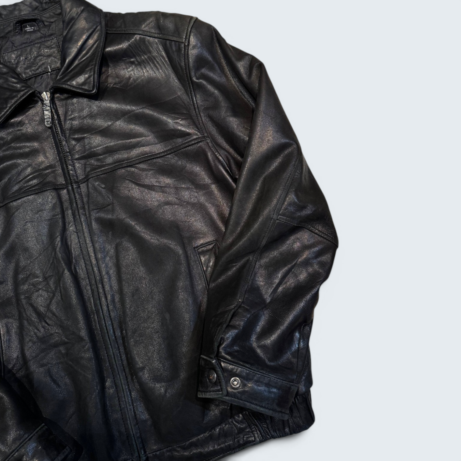 Dockers L Black Leather Jacket