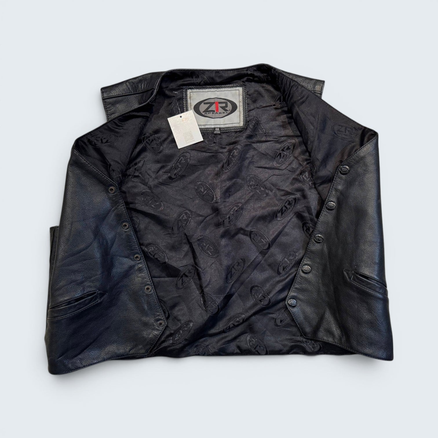 Z1R Apparel 48 Black Leather Biker Vest