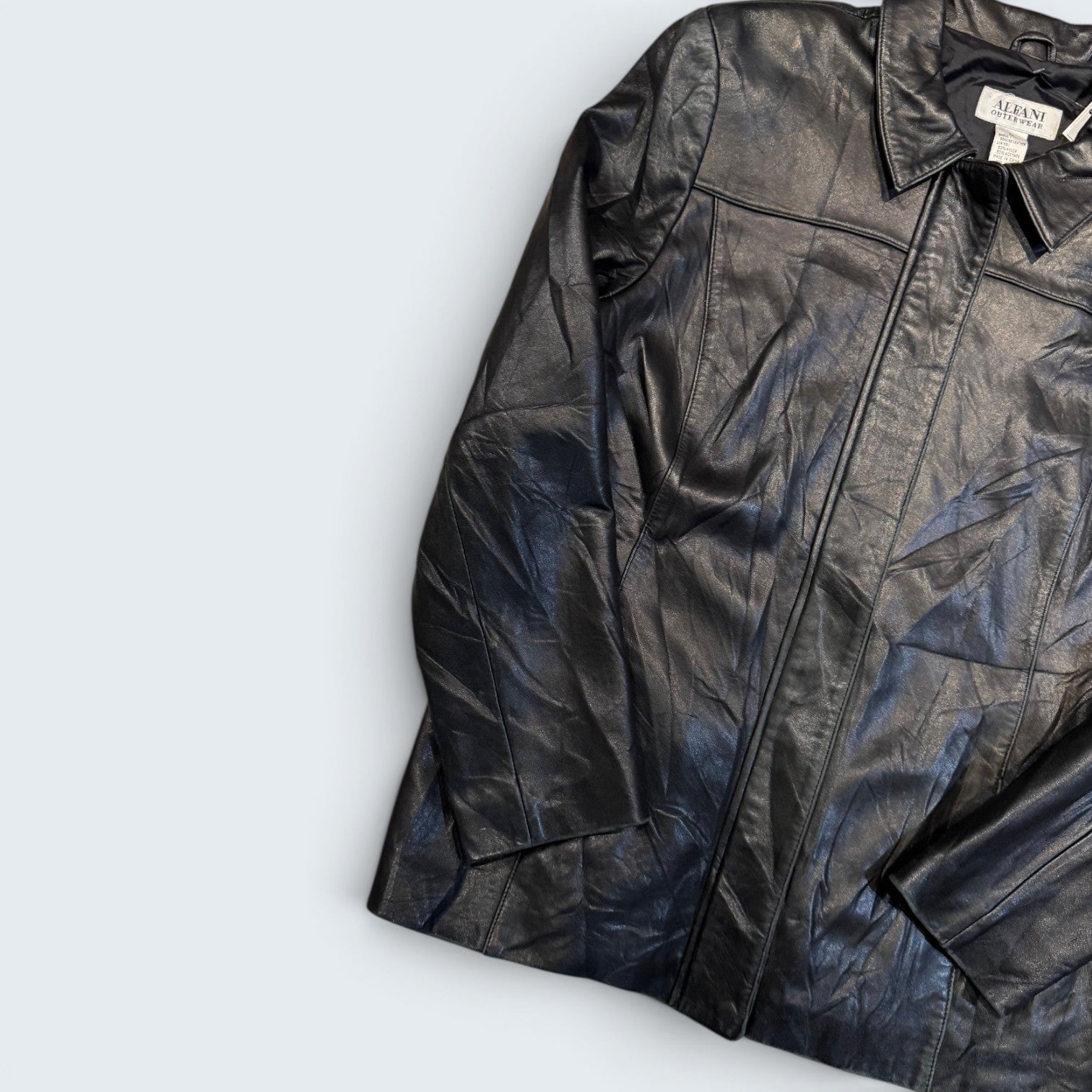 Alfani Outerwear XL Black Leather Jacket