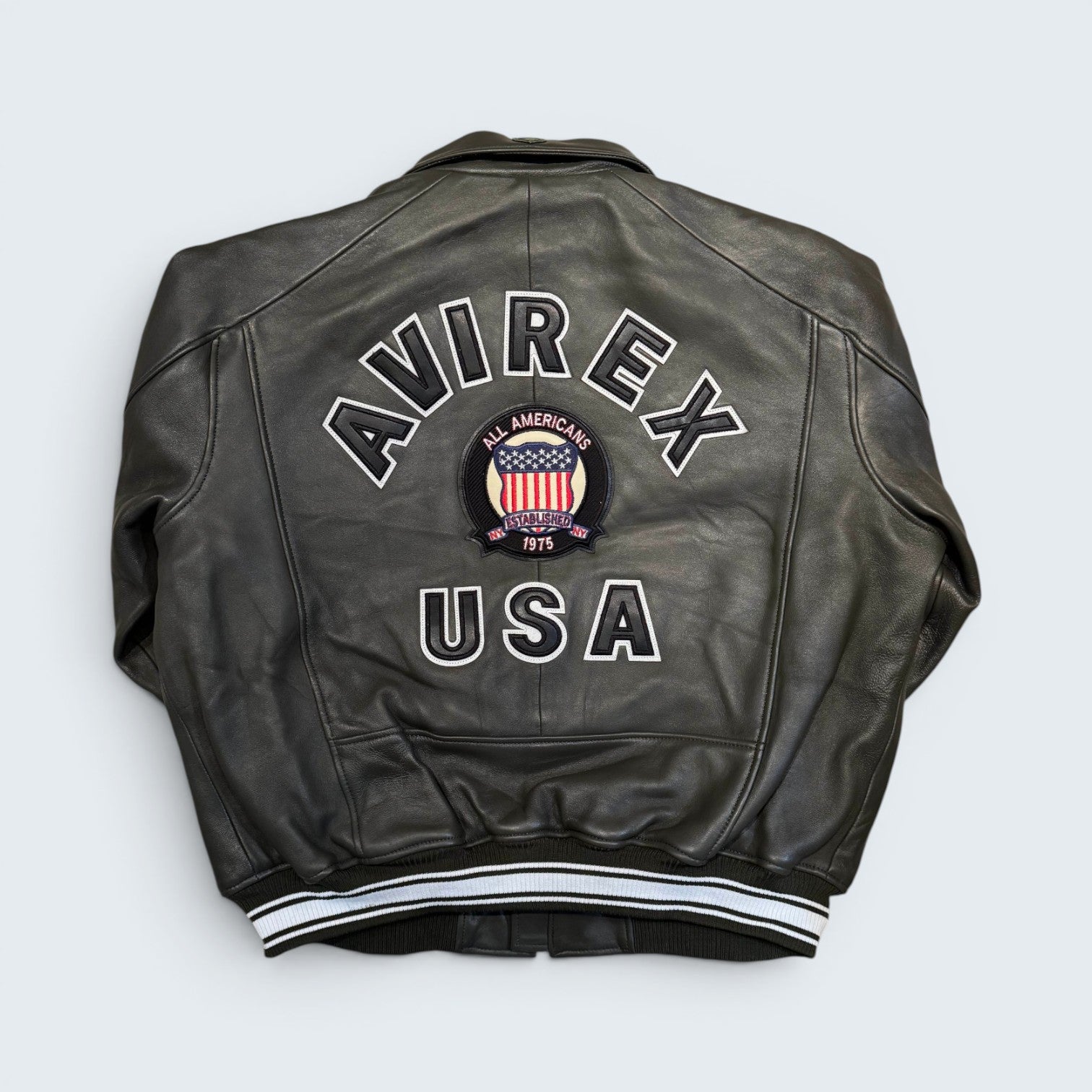 Avirex - Green USA Varsity Leather Jacket - 2XL