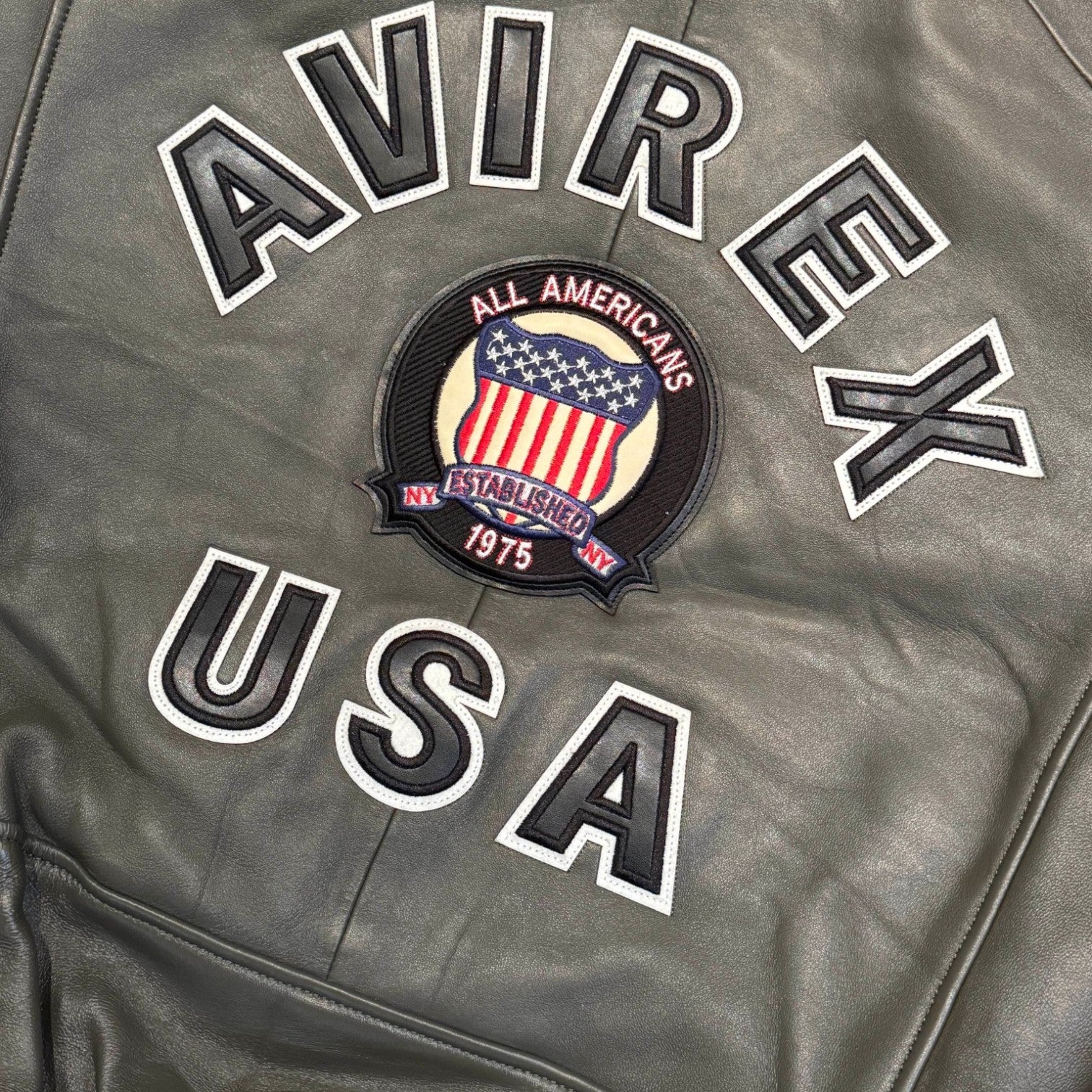 Avirex - Green USA Varsity Leather Jacket - 2XL