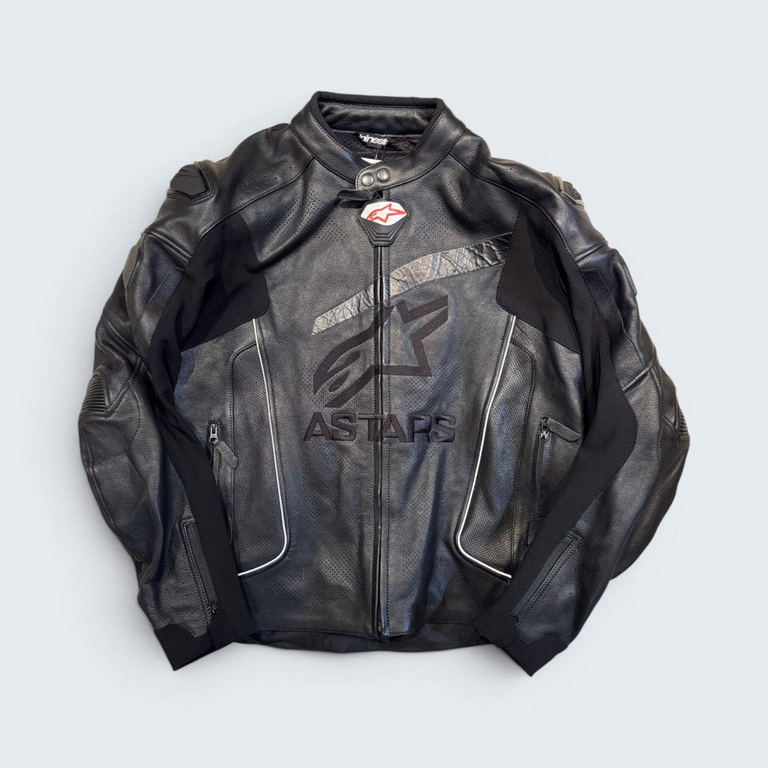 Alpinestars - Black Leather Moto Jacket - US 48