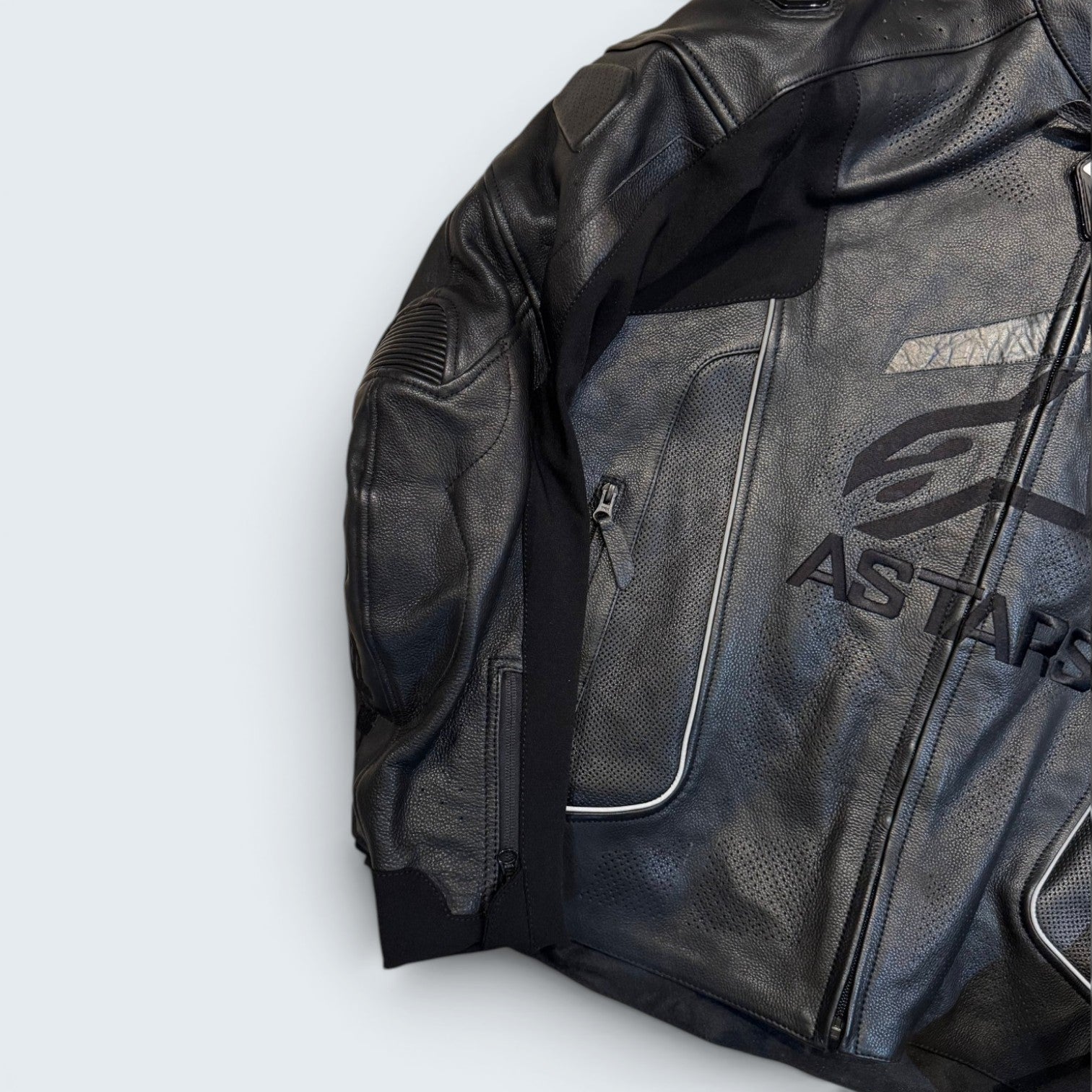 Alpinestars - Black Leather Moto Jacket - US 48