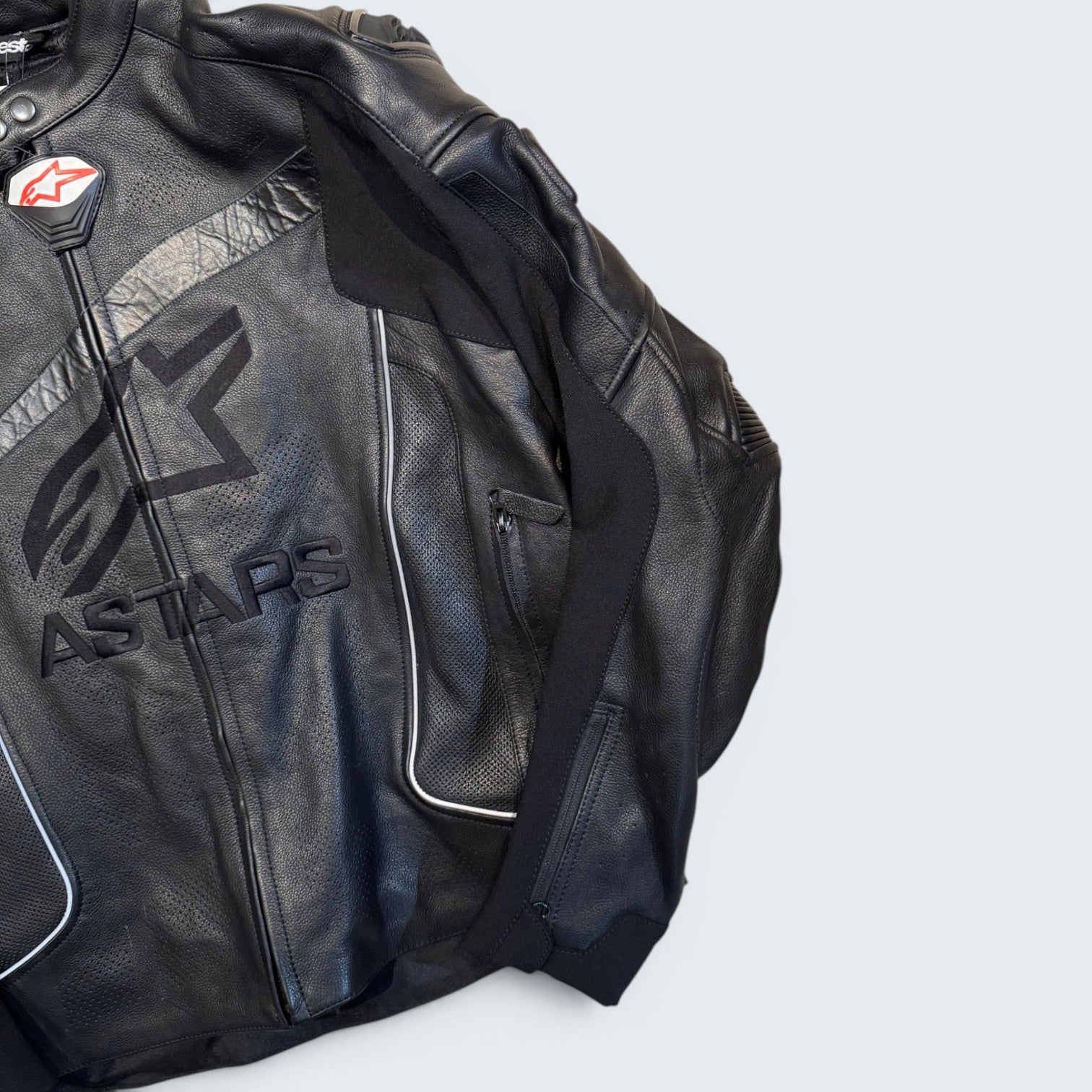 Alpinestars - Black Leather Moto Jacket - US 48