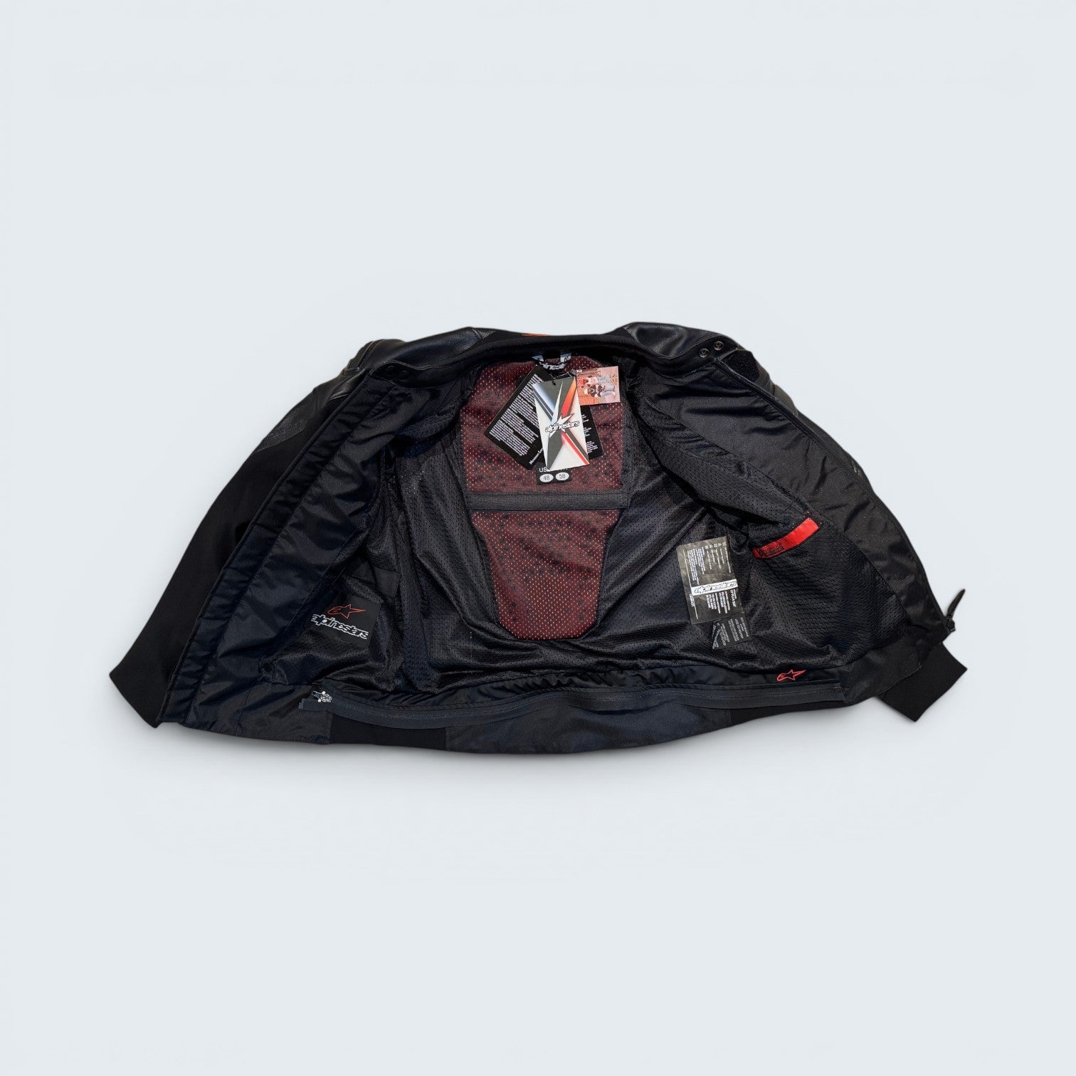 Alpinestars - Black Leather Moto Jacket - US 48