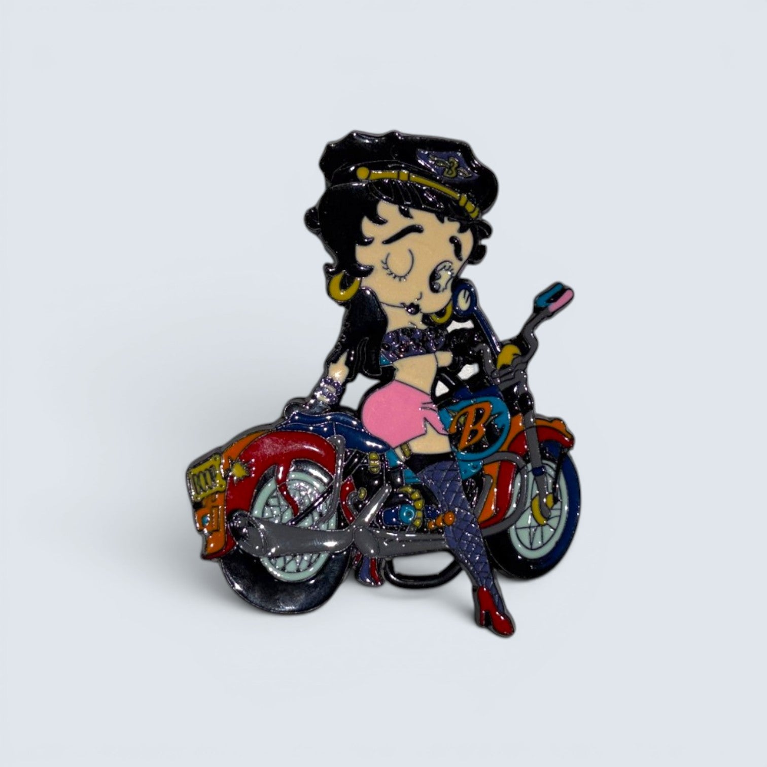 Betty Boop Blue Motorcycle Buckle