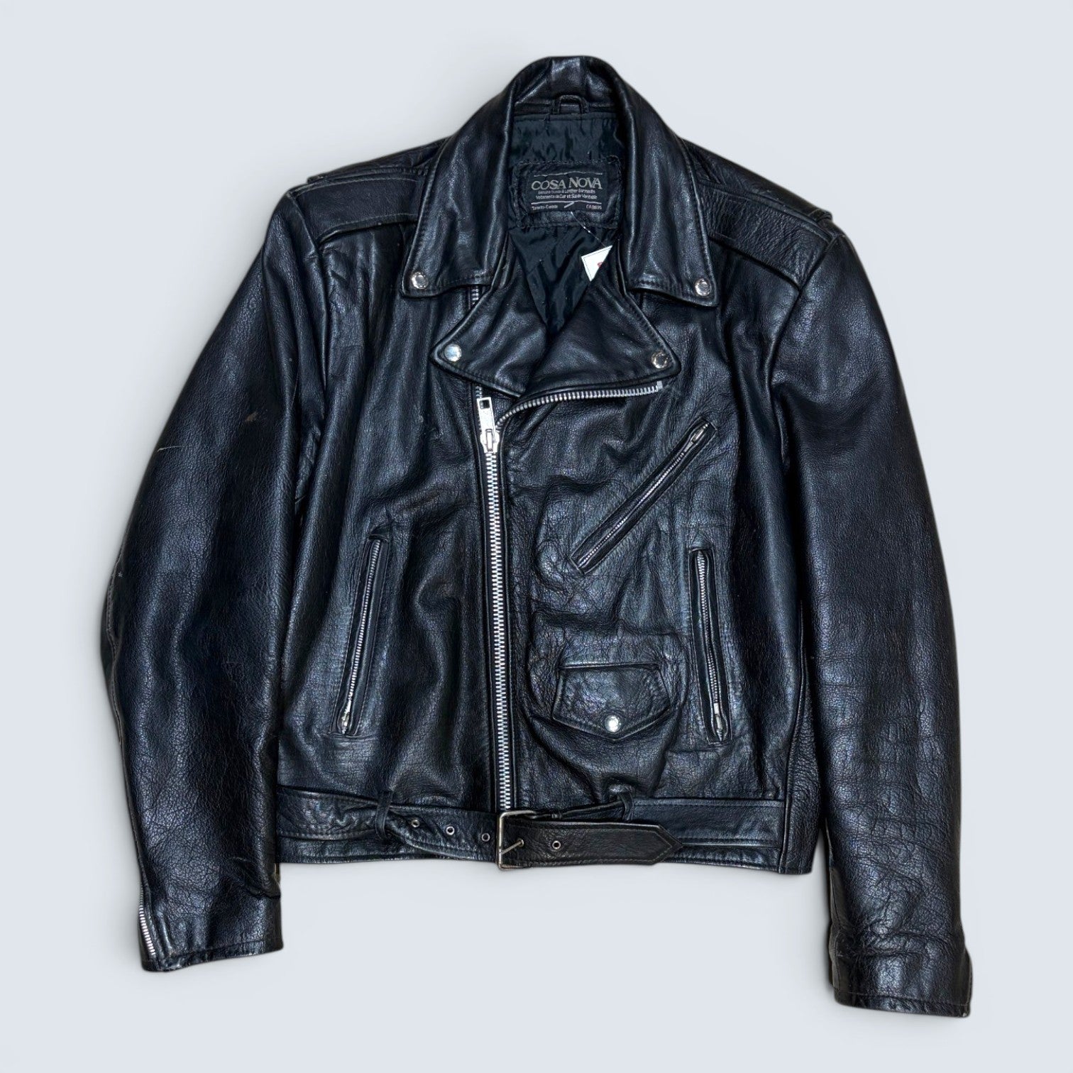 Cosa Nova Vintage Black Leather Jacket - S