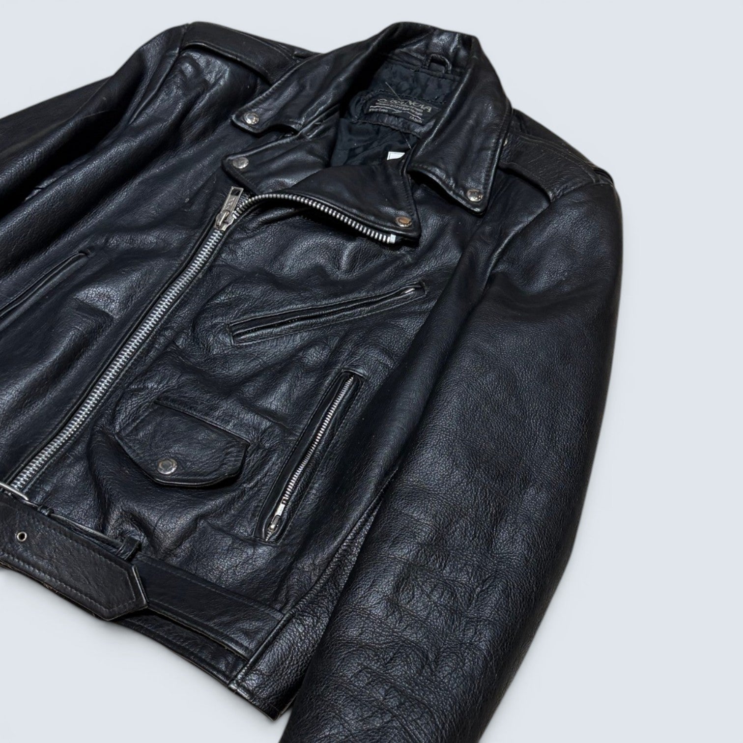 Cosa Nova Vintage Black Leather Jacket - S
