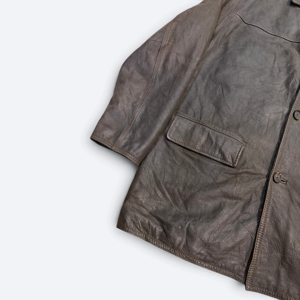 Weatherproof Brown Leather Jacket - L