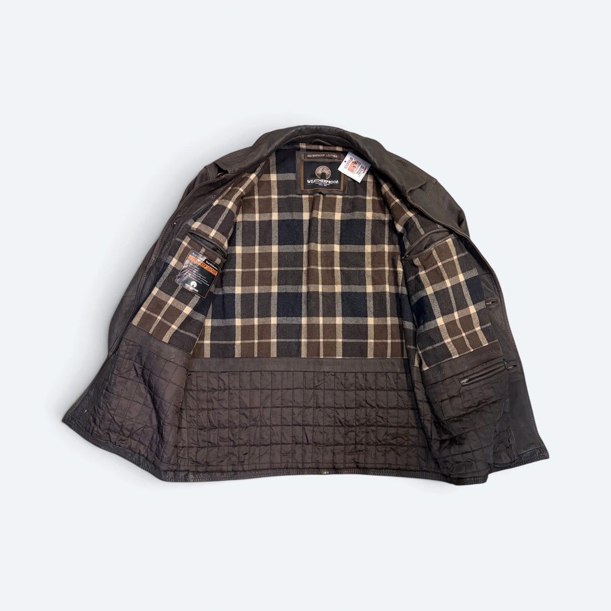 Weatherproof Brown Leather Jacket - L