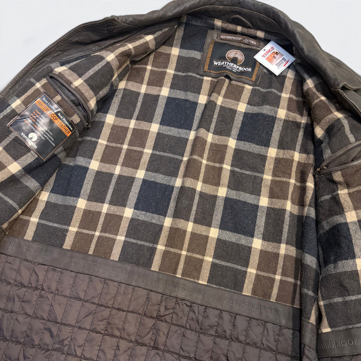 Weatherproof Brown Leather Jacket - L