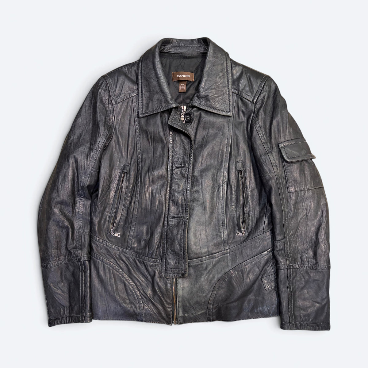 Danier Black Leather Jacket - M