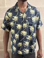 Stoxx Hawaiian Navy Palm Tree Camp Collar Shirt