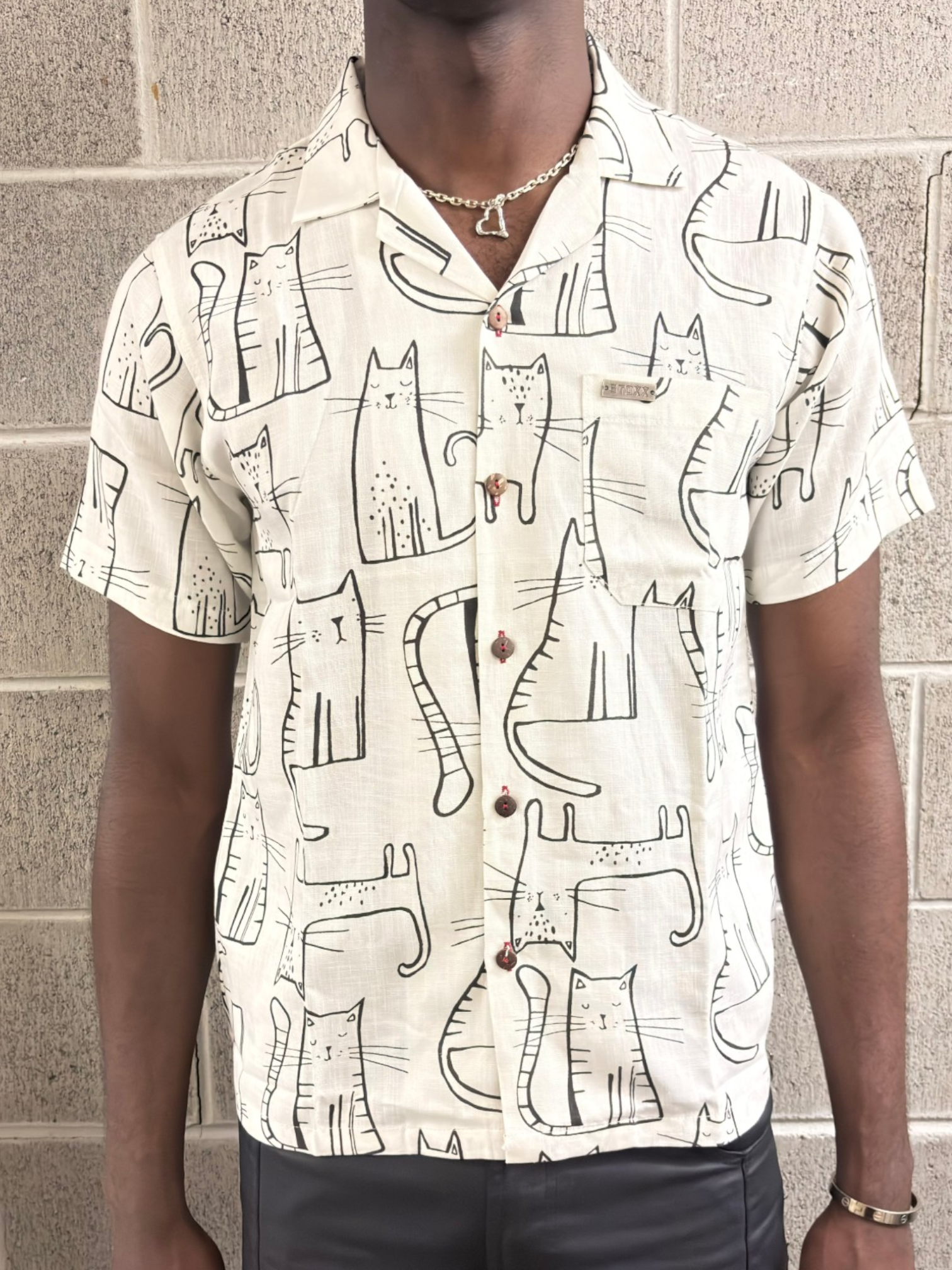 Puddy Cat Hawaiian  Camp Collar Shirt