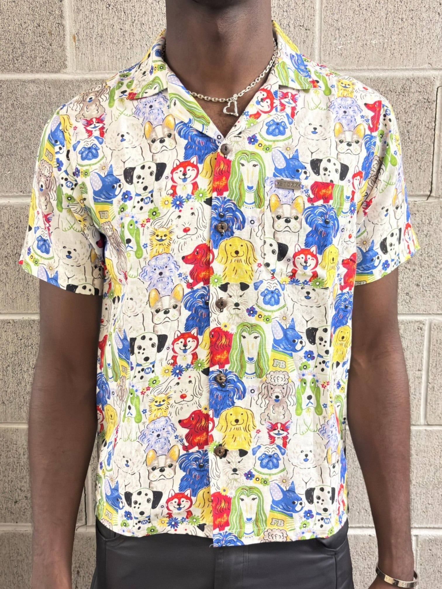 Fab Dog Portrait Hawaiian Camp Collar Shirt