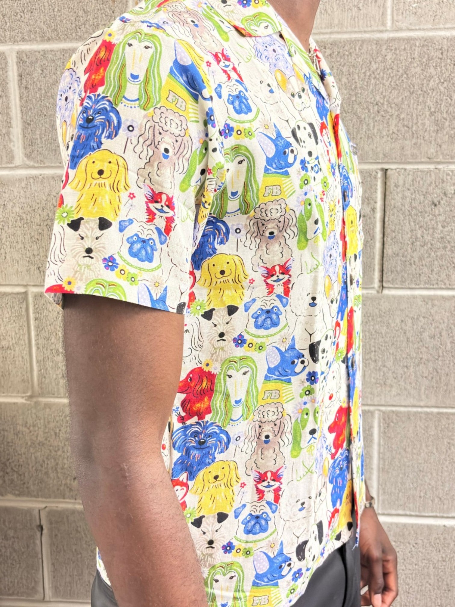 Fab Dog Portrait Hawaiian Camp Collar Shirt