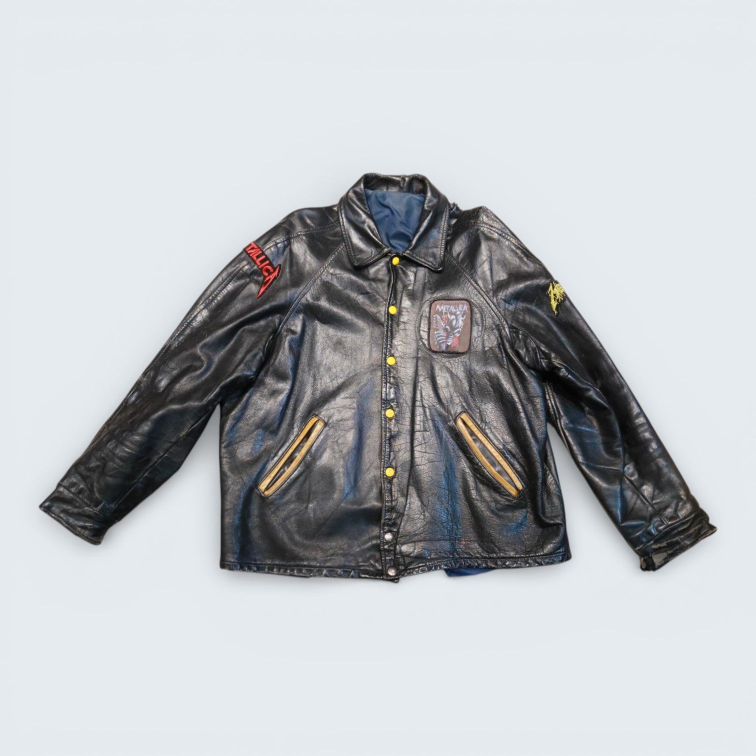 Metallica Patch Leather Jacket – STOXX THRIFT & VINTAGE
