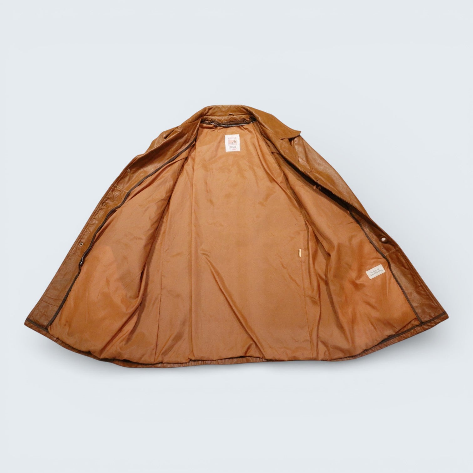 Tan Leather Trench Coat