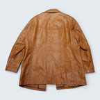 Tan Leather Trench Coat