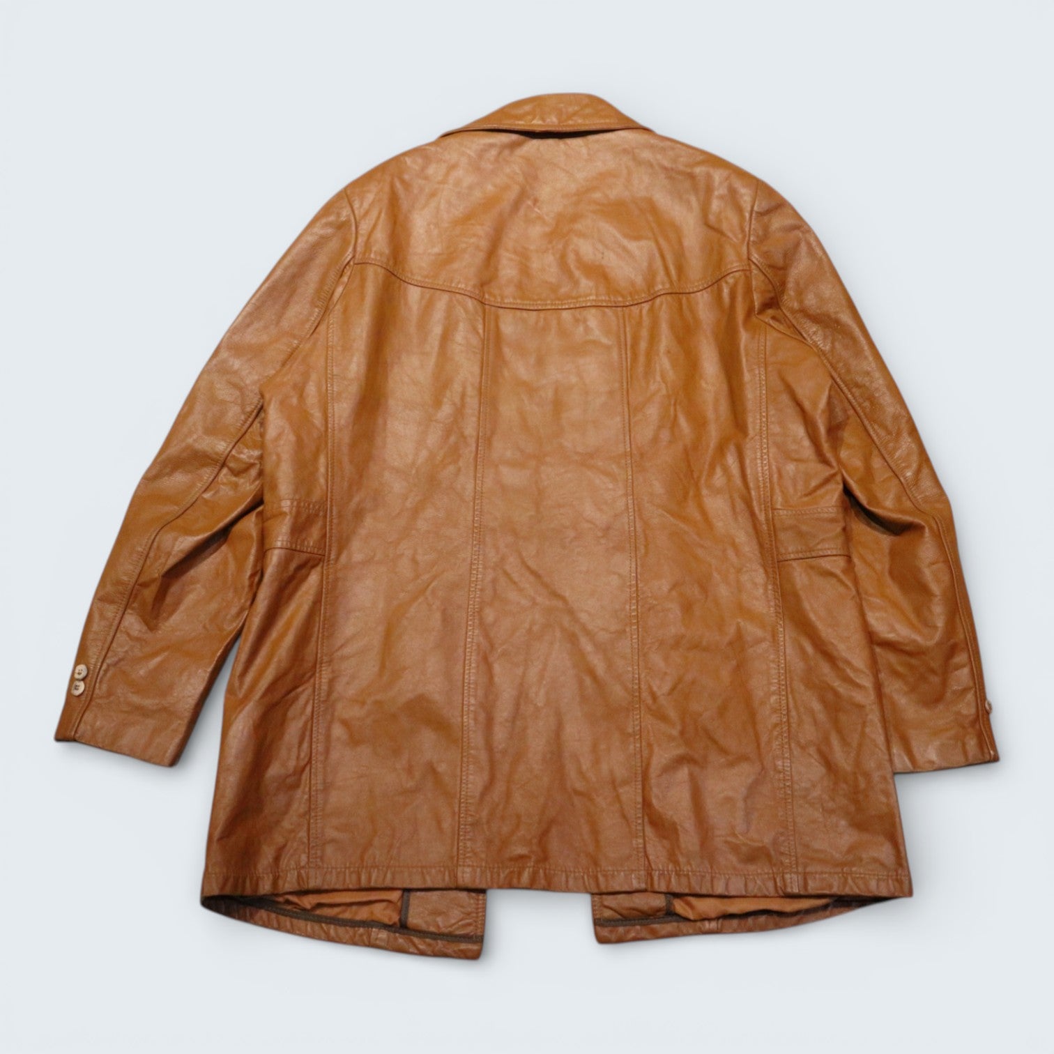 Tan Leather Trench Coat