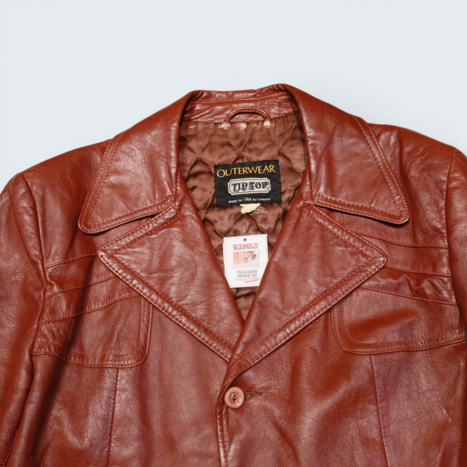 TipTop Mahogany Brown Leather Jacket Size 45