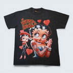 Betty Boop Heart Black Graphic Tee