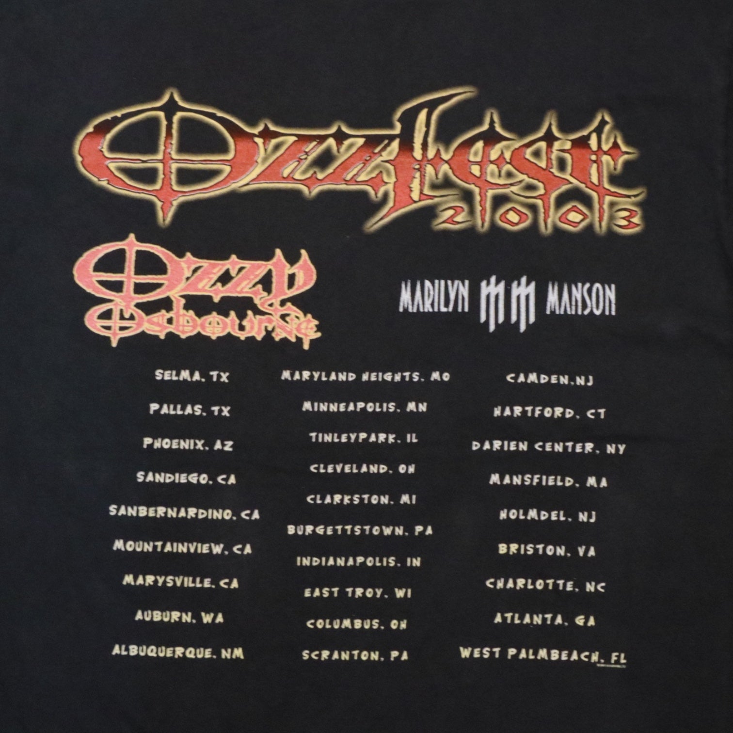 Ozzy/Marilyn Manson 2003 - Graphic Tee - L