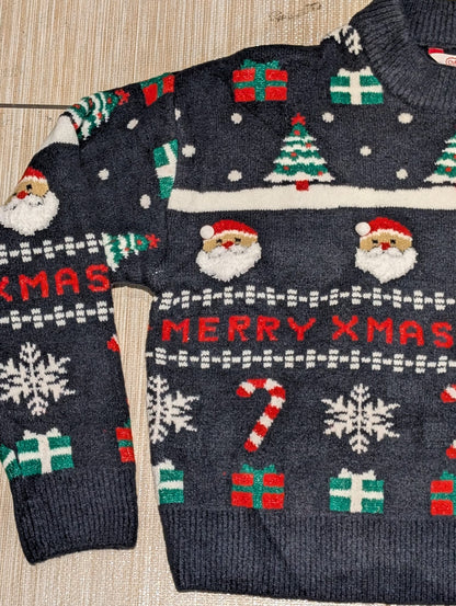 Santa Tree & Cane Christmas Sweater