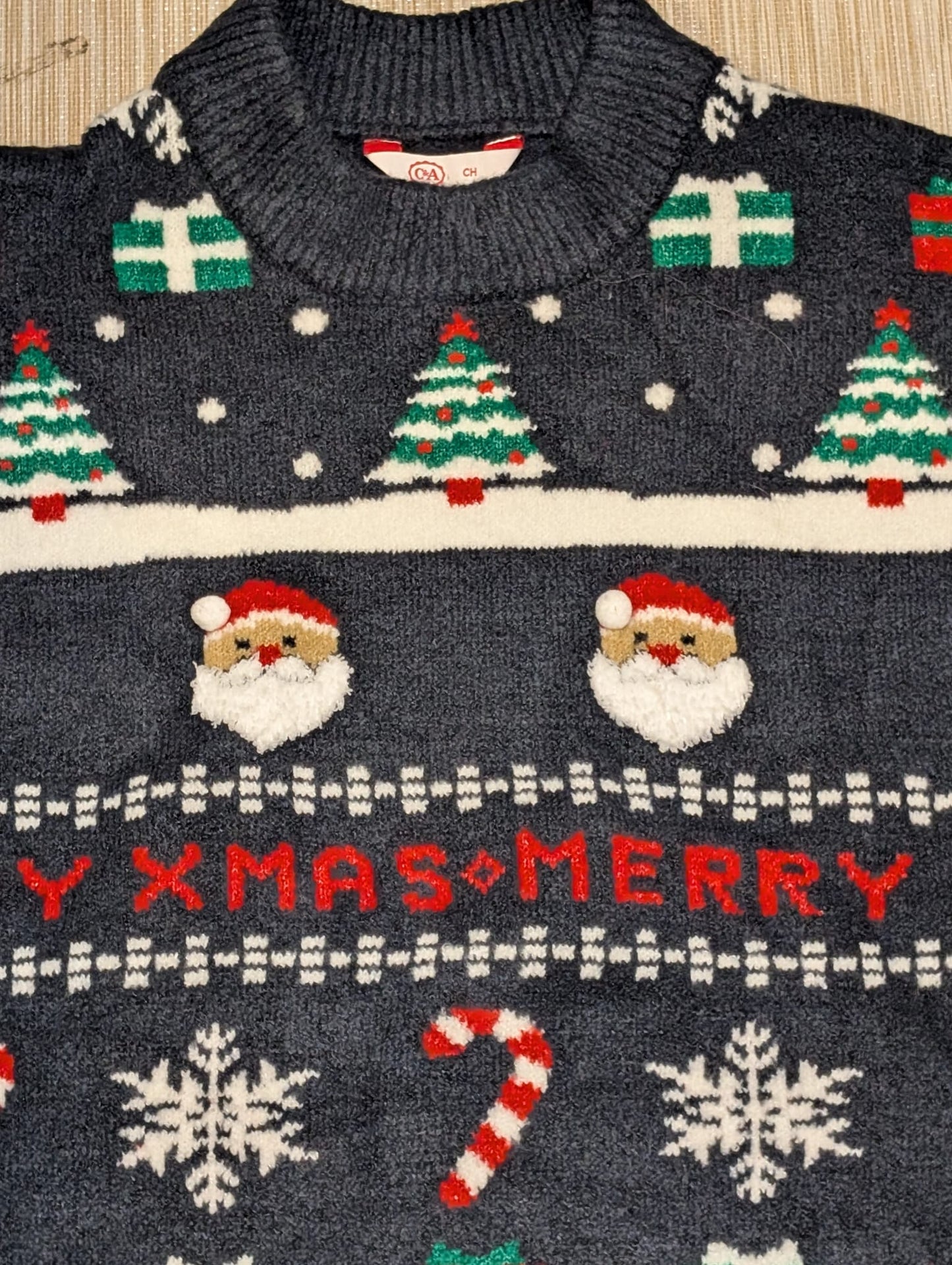 Santa Tree & Cane Christmas Sweater