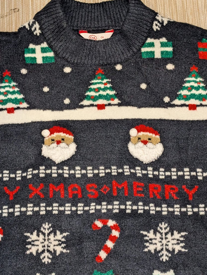 Santa Tree & Cane Christmas Sweater