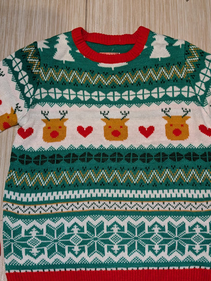 Reindeer Pattern Christmas Sweater