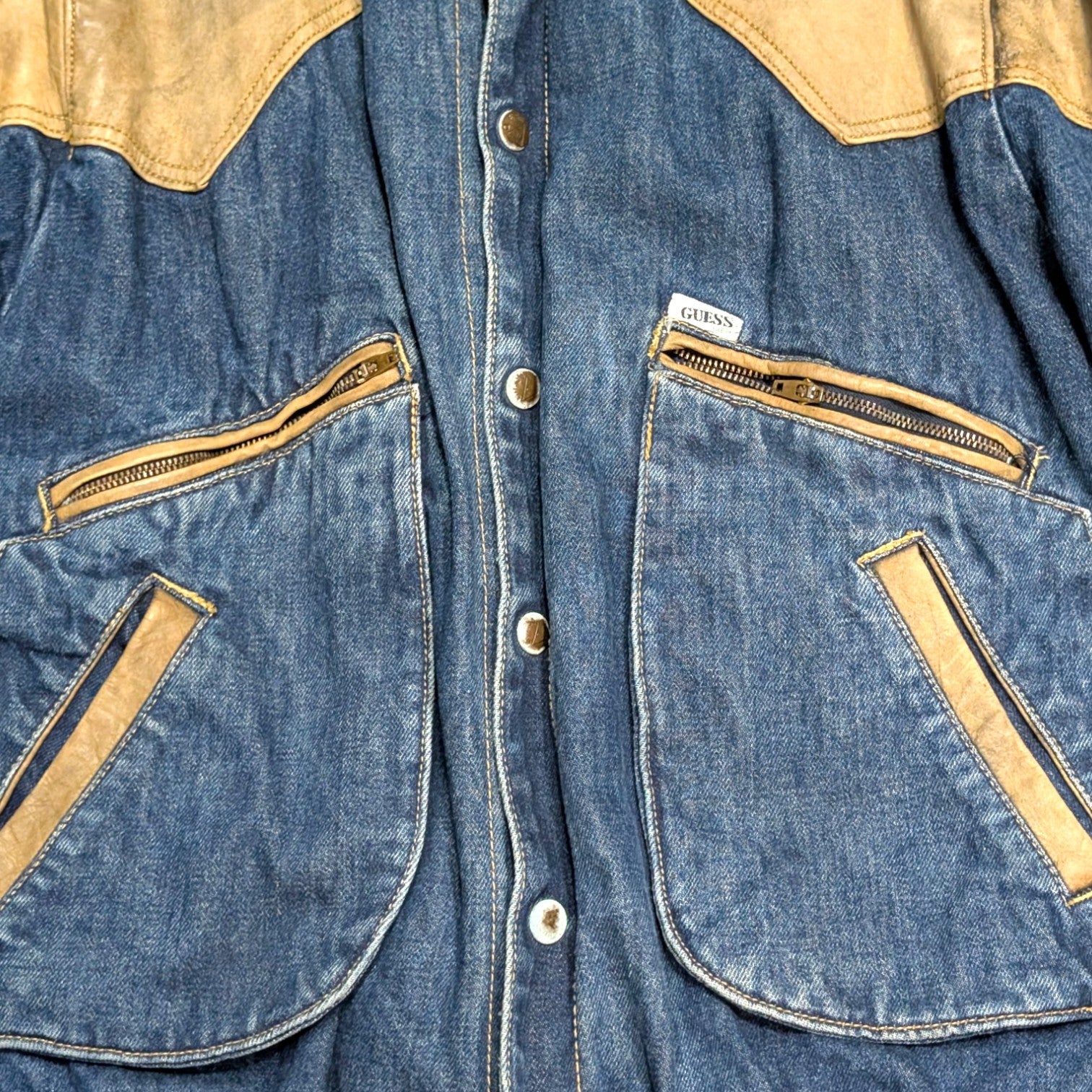 Guess Leather & Denim Jacket