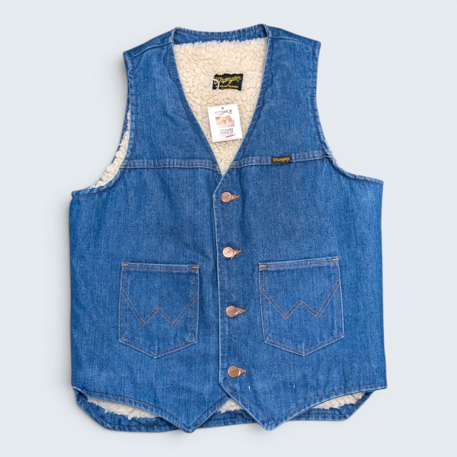 Wrangler Sherpa Vest - Denim - Medium