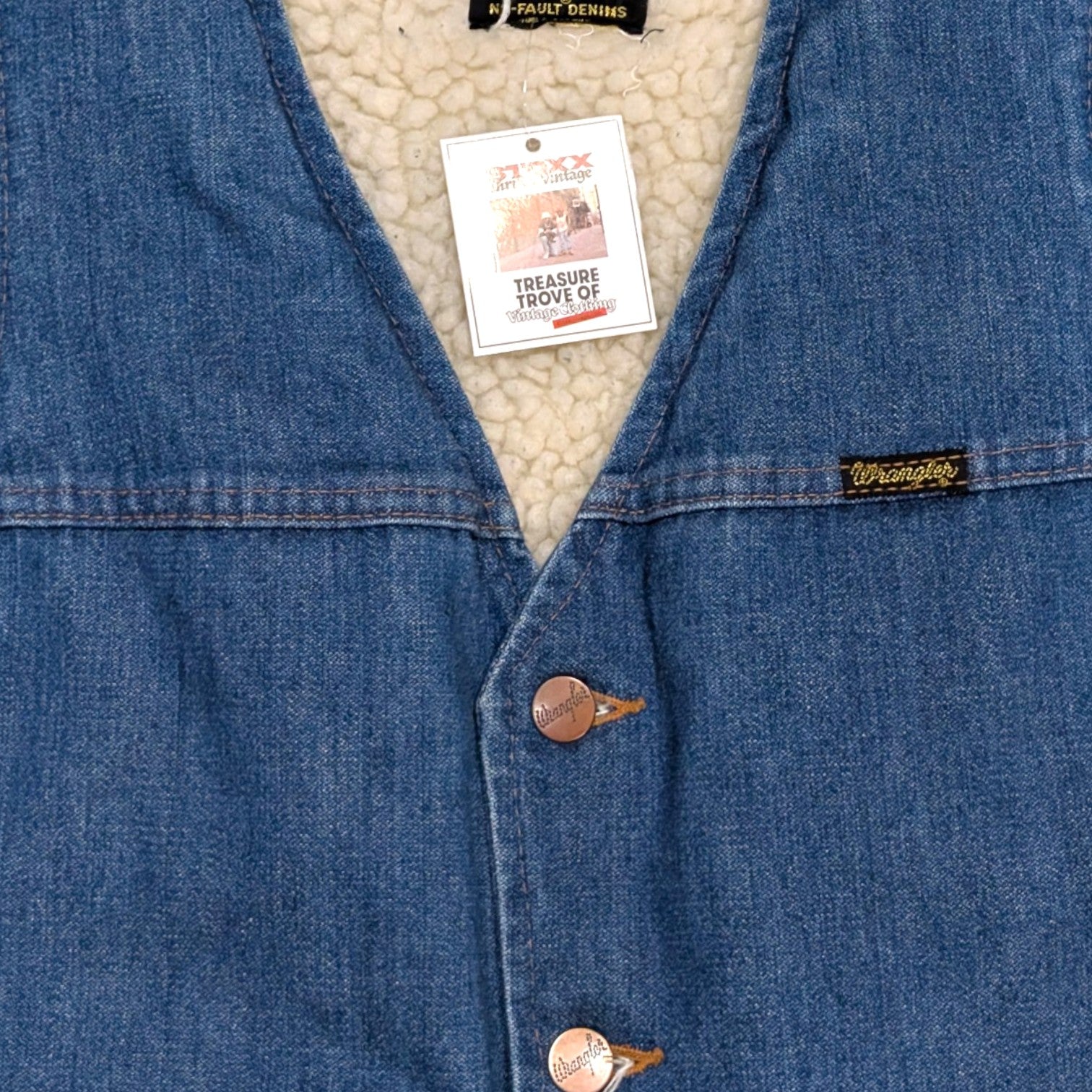 Wrangler Sherpa Vest - Denim - Medium