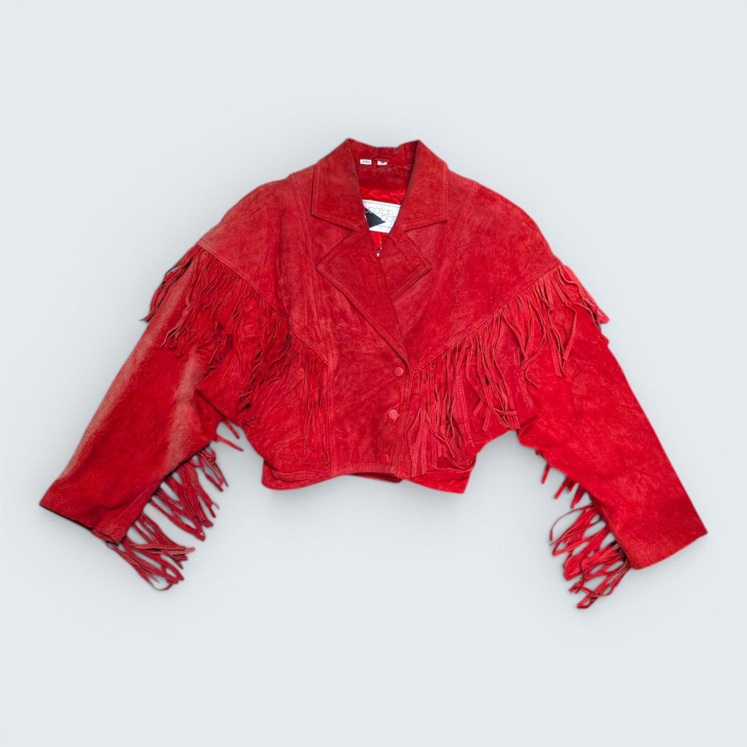 Yucatan Bay - Red Fringe Sued Jacket - S
