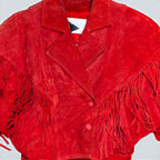 Yucatan Bay - Red Fringe Sued Jacket - S