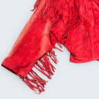 Yucatan Bay - Red Fringe Sued Jacket - S