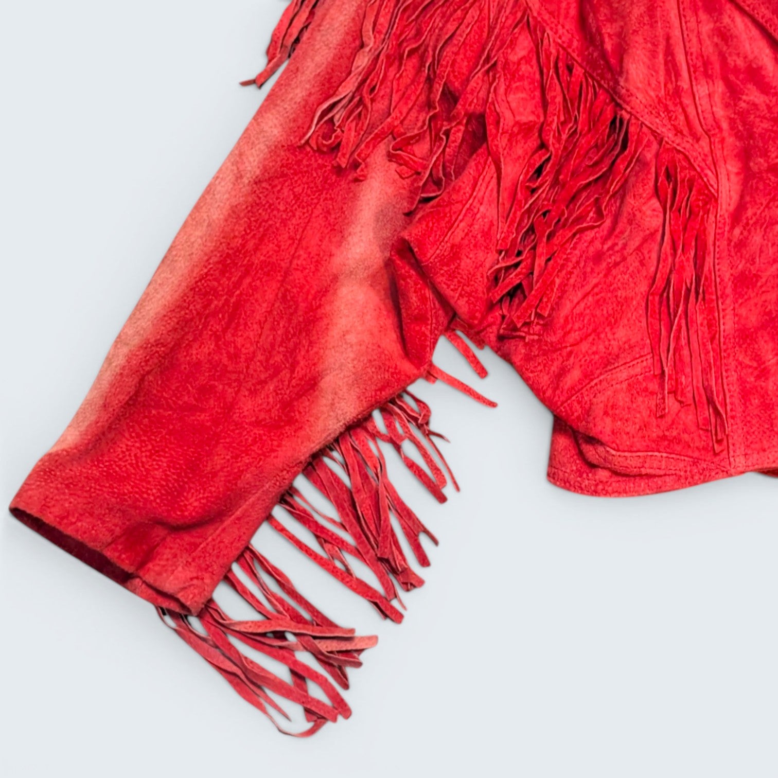 Yucatan Bay - Red Fringe Sued Jacket - S