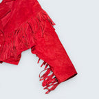 Yucatan Bay - Red Fringe Sued Jacket - S