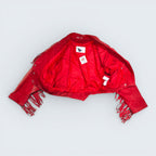 Yucatan Bay - Red Fringe Sued Jacket - S