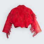 Yucatan Bay - Red Fringe Sued Jacket - S