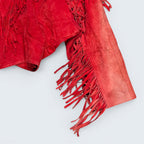 Yucatan Bay - Red Fringe Sued Jacket - S